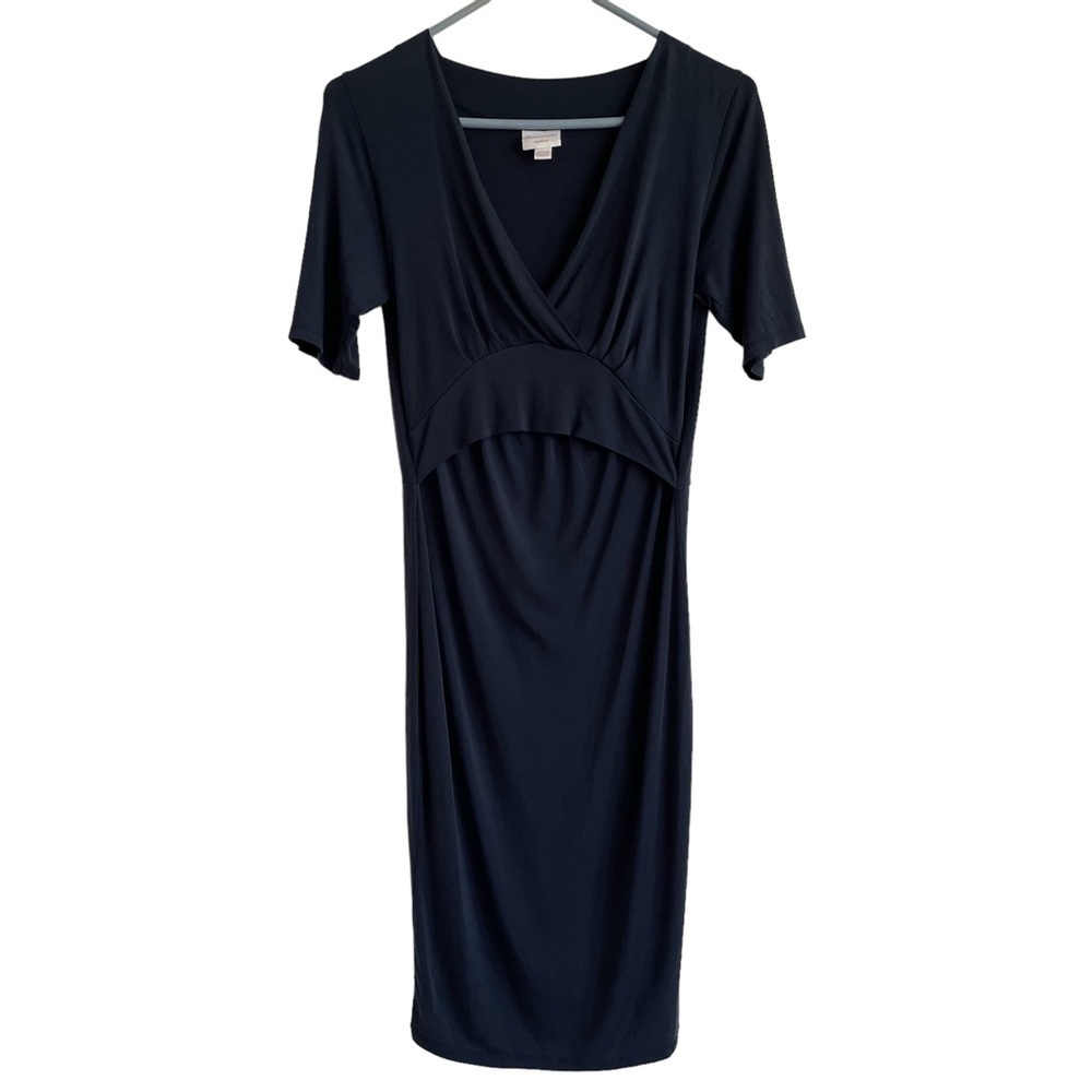 Boob Design Short-Sleeved Sophia Nursing Dress, Ink Blue, Size M
